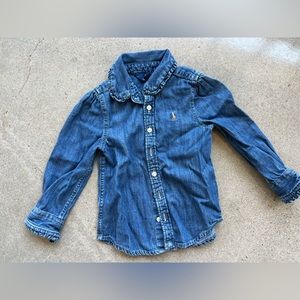 Ralph Lauren Polo girls denim long sleeve shirt